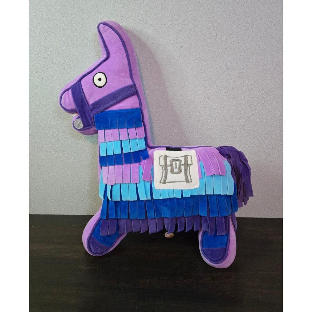 Fortnite Loot Llama Plush Decorative Pillow Purple Blue Supply Drop Gaming Decor